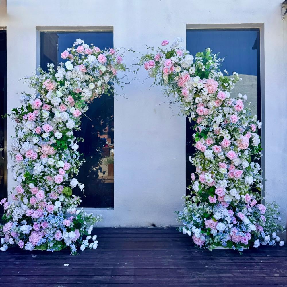 7.2ft Wildflower-Inspired Spring and Summer Wedding Arch Décor.Wedding Archway Artificial Rose  Archway,Flower Row Arrrangement