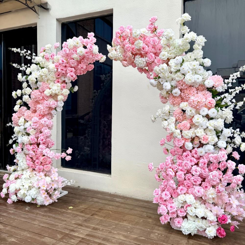 Ships from USA---7.2Ft Blush Pink Wedding Arch Flowers – Spring-Inspired Floral Arrangement for Ceremony Arches, Columns & Backdrops