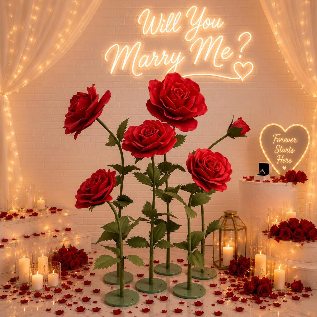 Giant Red Rose Decor, Waterproof EVA Flowers, Oversized Wedding Roses, Luxury Event Decor, Mall Display, Photo Backdrop