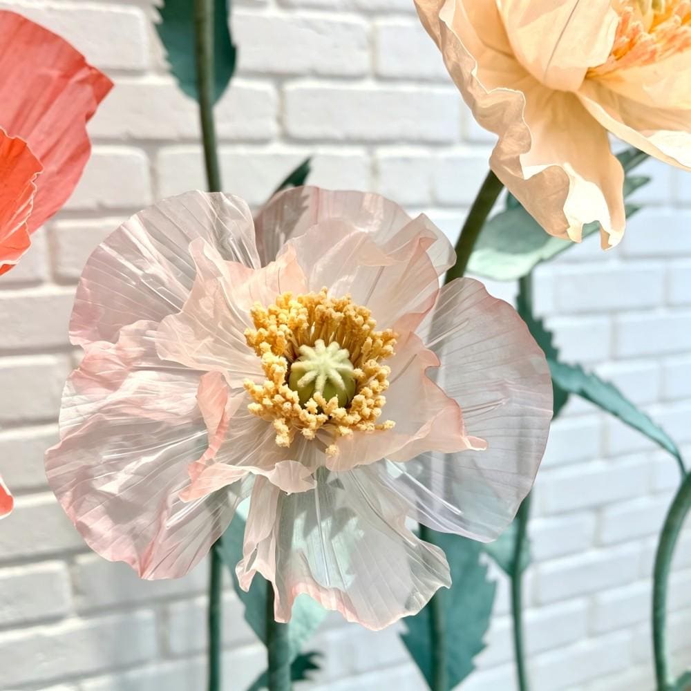 Giant Iceland Poppy Flowers, Oversized Paper Flowers, Silk Floral Decor, Boutique Window Display, Event Decoration（6  Flowers）