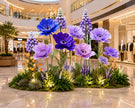 Giant Wildflower Garden Decor, 9 Oversized Garden Flowers with Ground Plants, Luxury Event Floral Display, Mall Decor