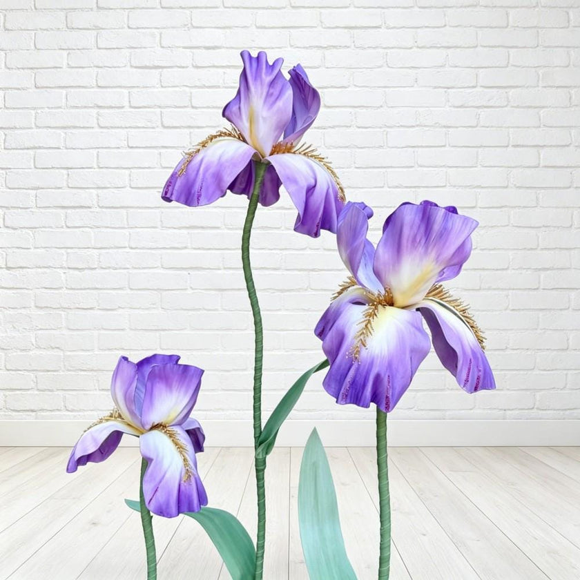Giant EVA Purple Iris Flowers, Waterproof Oversized Floral Decor, Luxury Mall Display, Boutique Window Decor, Event Decoration（3 Flowers）