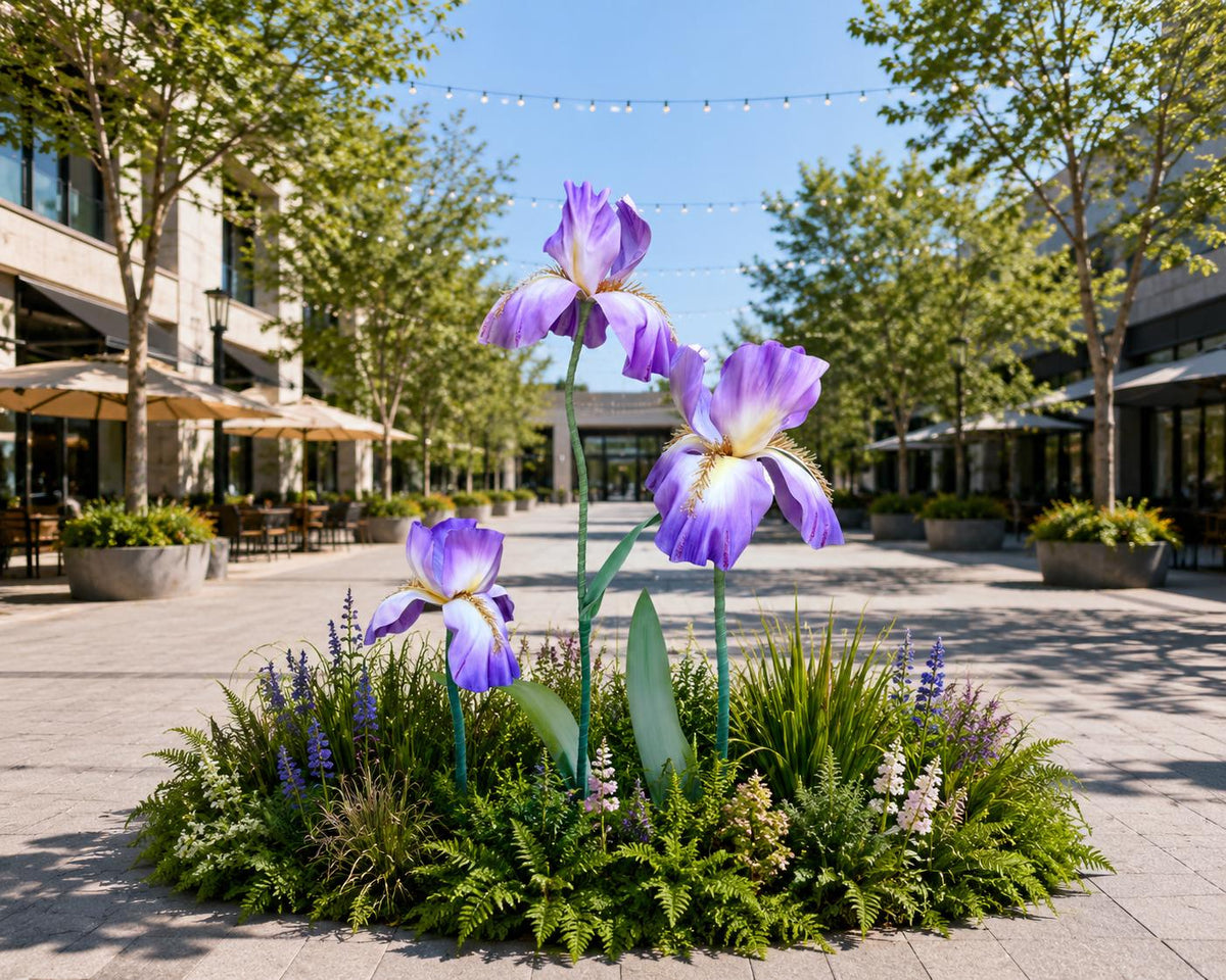 Giant EVA Purple Iris Flowers, Waterproof Oversized Floral Decor, Luxury Mall Display, Boutique Window Decor, Event Decoration（3 Flowers）