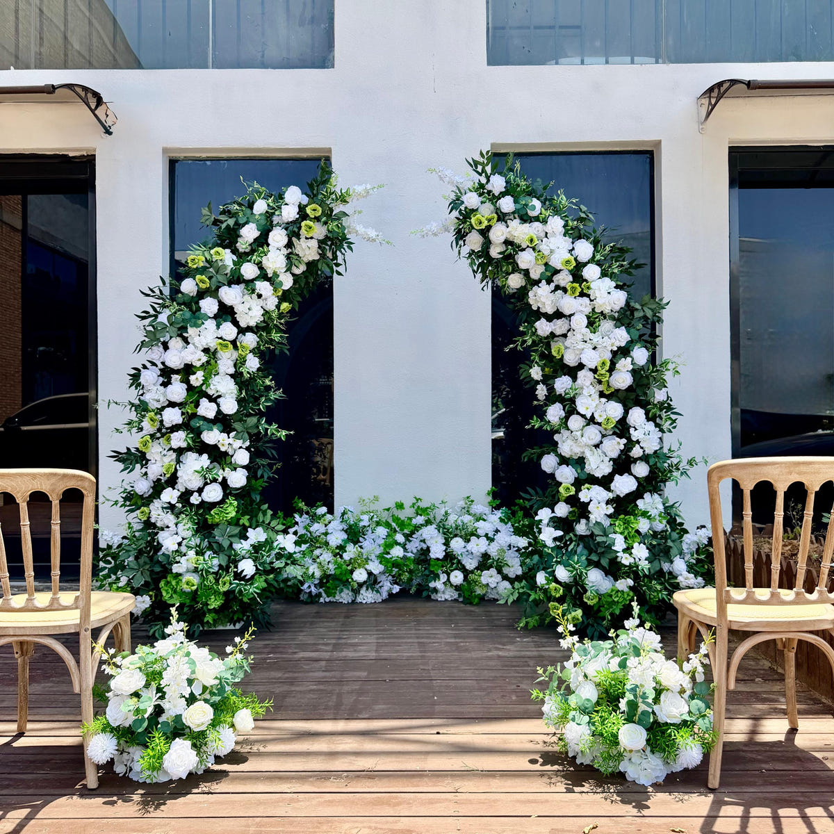 Ships from USA 7.2Ft Wedding Archway with Spring Flowers | Rustic Boho Wedding Backdrop | Ceremony Floral Arch | Party Decoration