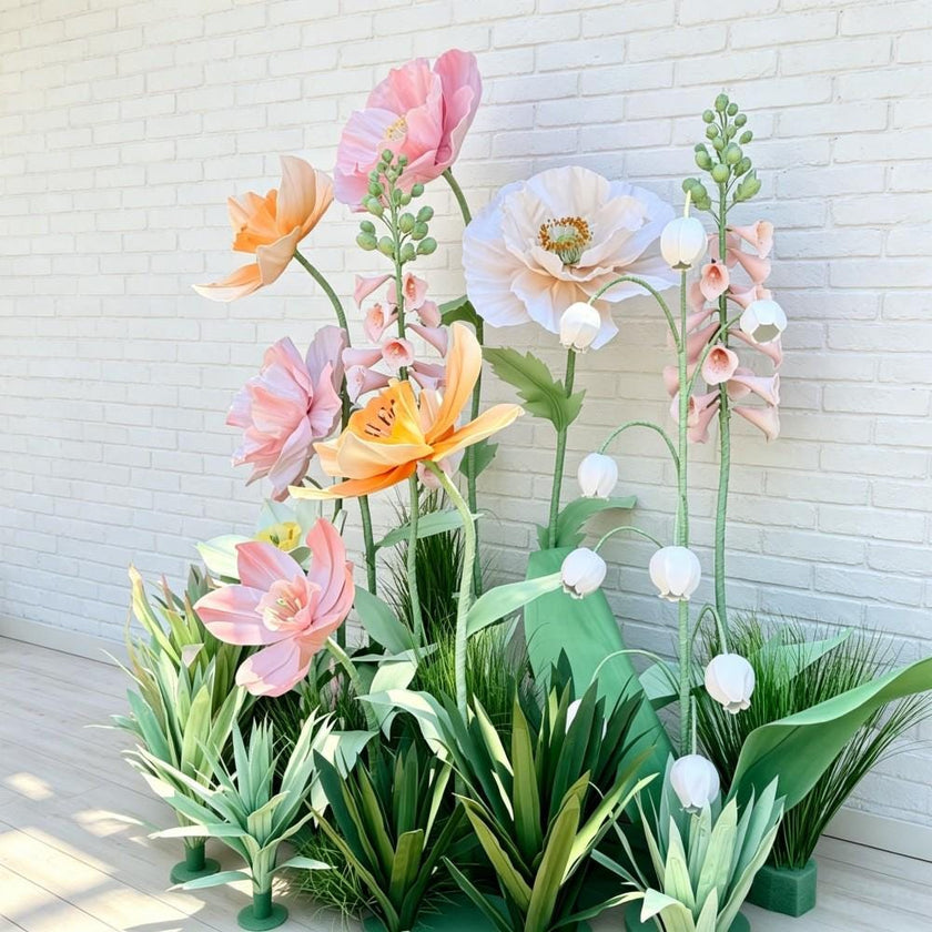Waterproof Giant Poppy, Hyacinth Anemone Floral Installation, Oversized Flower  for Boutique, Shopping Mall, Hotel Lobby Wedding Events