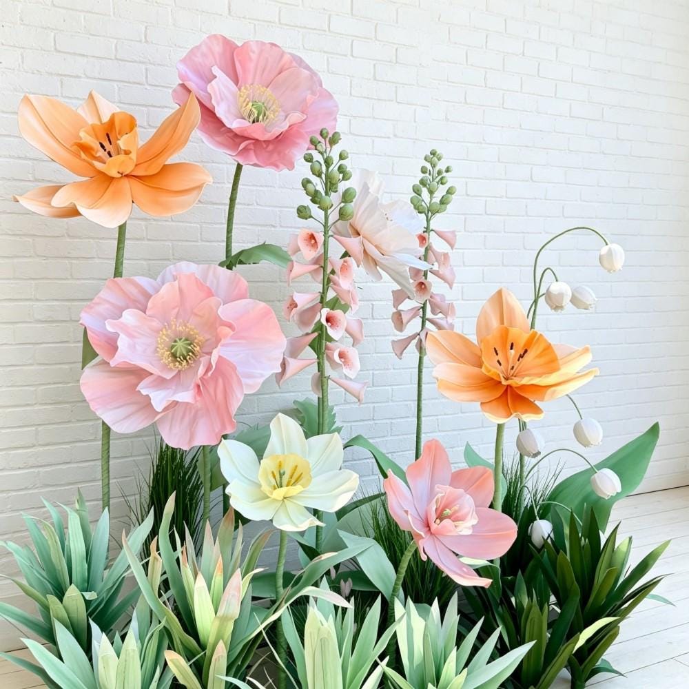 Waterproof Giant Poppy, Hyacinth Anemone Floral Installation, Oversized Flower  for Boutique, Shopping Mall, Hotel Lobby Wedding Events