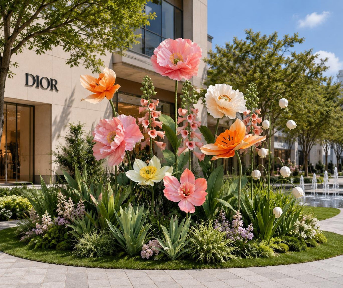 Waterproof Giant Poppy, Hyacinth Anemone Floral Installation, Oversized Flower  for Boutique, Shopping Mall, Hotel Lobby Wedding Events