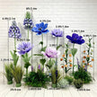 Giant Wildflower Garden Decor, 9 Oversized Garden Flowers with Ground Plants, Luxury Event Floral Display, Mall Decor