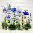 Giant Wildflower Garden Decor, 9 Oversized Garden Flowers with Ground Plants, Luxury Event Floral Display, Mall Decor
