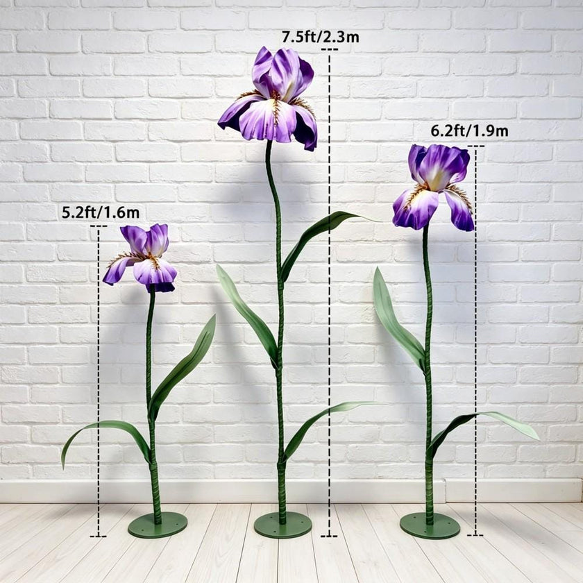 Giant EVA Purple Iris Flowers, Waterproof Oversized Floral Decor, Luxury Mall Display, Boutique Window Decor, Event Decoration（3 Flowers）