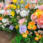 7ft Wildflower-Inspired Spring and Summer Wedding Arch Décor.Wedding Archway Artificial Rose Archway,Flower Row Arrrangement