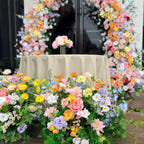 7ft Wildflower-Inspired Spring and Summer Wedding Arch Décor.Wedding Archway Artificial Rose Archway,Flower Row Arrrangement