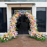 7ft Wildflower-Inspired Spring and Summer Wedding Arch Décor.Wedding Archway Artificial Rose  Archway,Flower Row Arrrangement