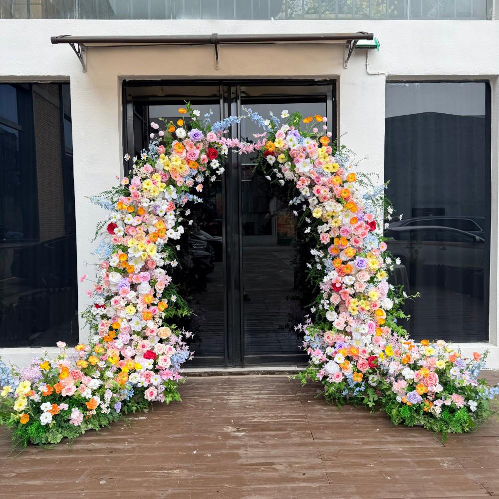 Ships from USA/7ft Wildflower-Inspired Spring and Summer Wedding Arch Décor.Wedding Archway Artificial Rose  Archway,Flower Row Arrrangement