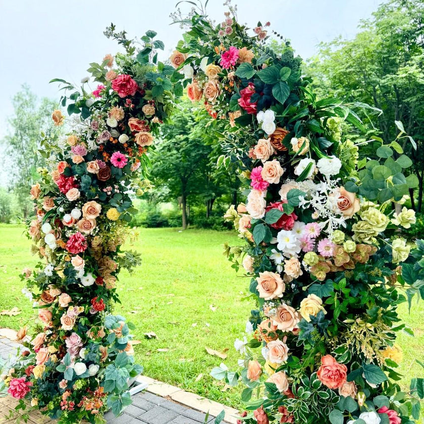Ships from USA- 7.2FT Wildflower-Inspired Spring and Summer Wedding Arch Décor.Wedding Archway Artificial  Rose  Archway,Flower Arrrangement