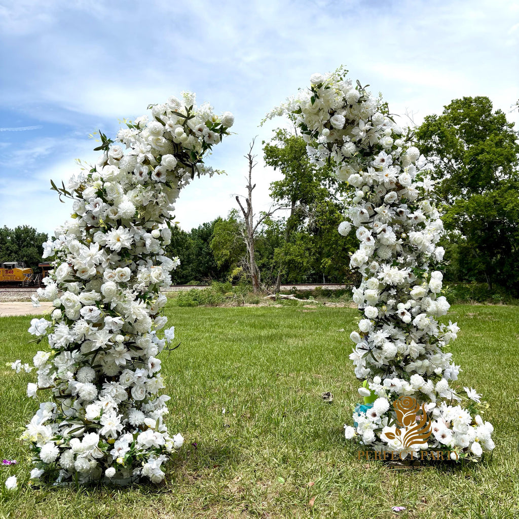 50% Off /Wedding Arch FlowerArtificial Ivory Rose  Archway,Flower Row Arrrangement Marriage Wedding PillarFlower,Wedding Flower Party Event