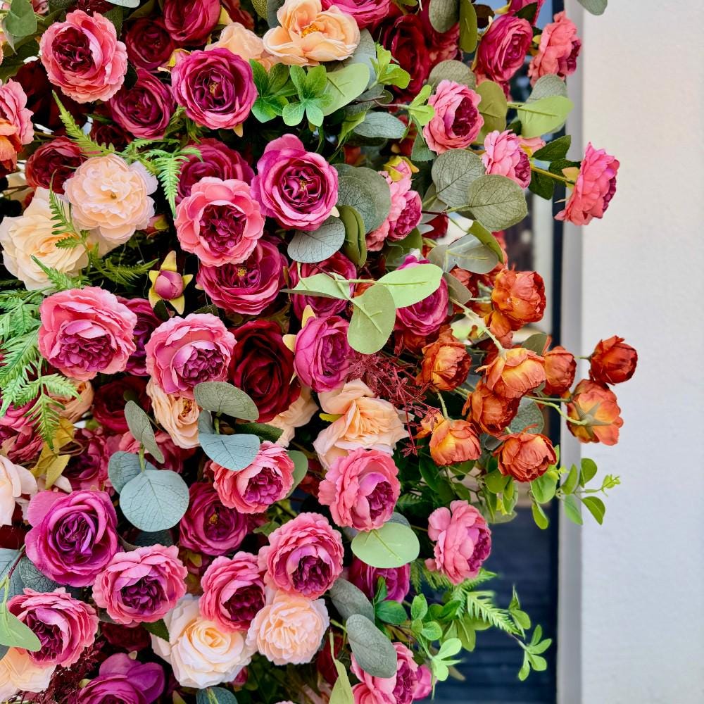 Ships from Houston / 7.2Ft Wedding Arch Retro Style Artificial Flowers –Rustic Floral Row Arrangement for Wedding Pillars, Party Home Décor