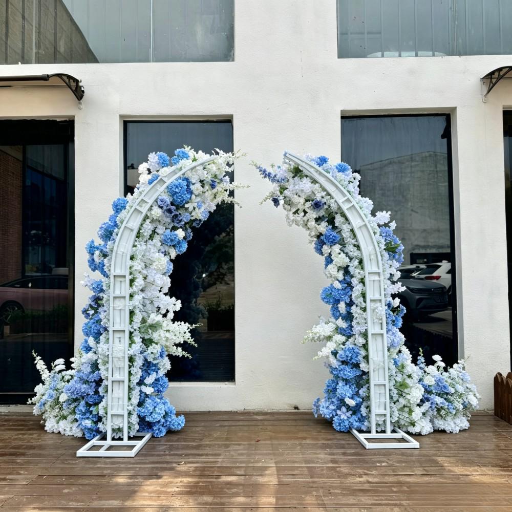 Ships from Houston---7.2Ft Blue & White Rose Wedding Arch Flowers | Floral Row Arrangement for Ceremony, Pillars,Event Backdrops