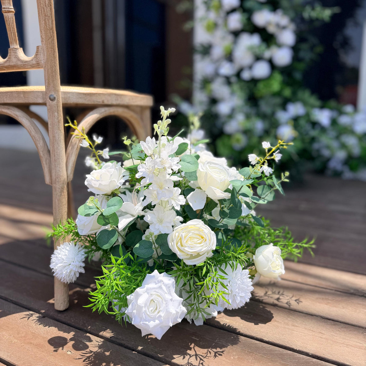 Ships from USA ---7.2Ft Wedding Archway with Spring Flowers | Rustic Boho Wedding Backdrop | Ceremony Floral Arch | Party Decoration