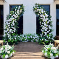 7.2ft wedding archway with spring flowers for rustic boho ceremony backdrops