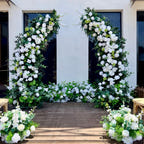 7.2ft wedding archway with spring flowers for rustic boho ceremony backdrops