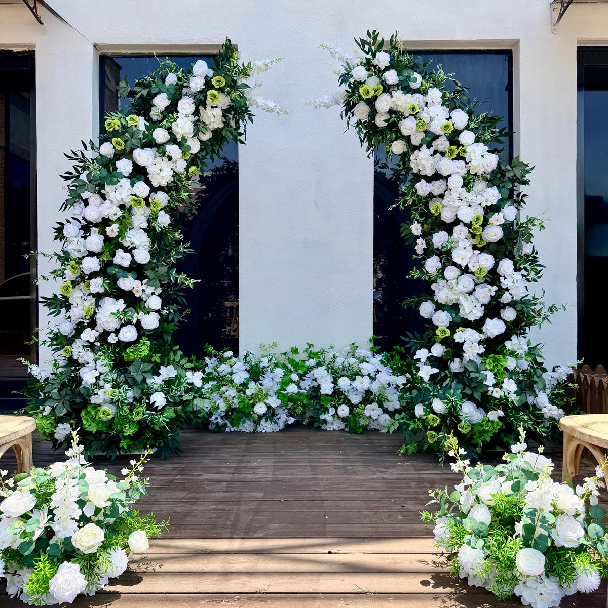 Ships from USA ---7.2Ft Wedding Archway with Spring Flowers | Rustic Boho Wedding Backdrop | Ceremony Floral Arch | Party Decoration