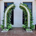 Ships from USA 7.2Ft Wedding Archway with Spring Flowers | Rustic Boho Wedding Backdrop | Ceremony Floral Arch | Party Decoration