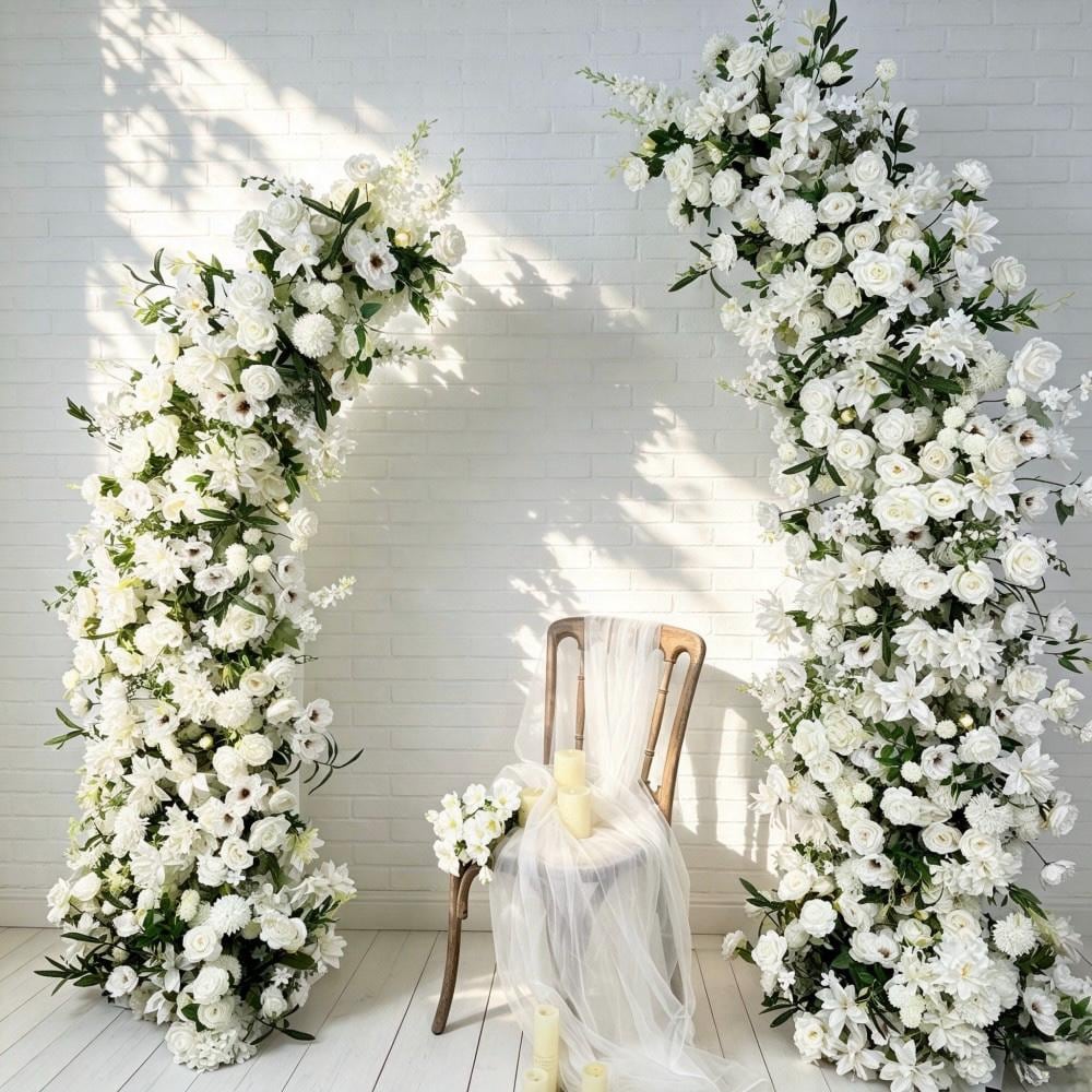 50% Off |Ships from Houston/Wedding Archway Artificial Ivory Rose  Archway,Flower Row Arrrangement Marriage Wedding