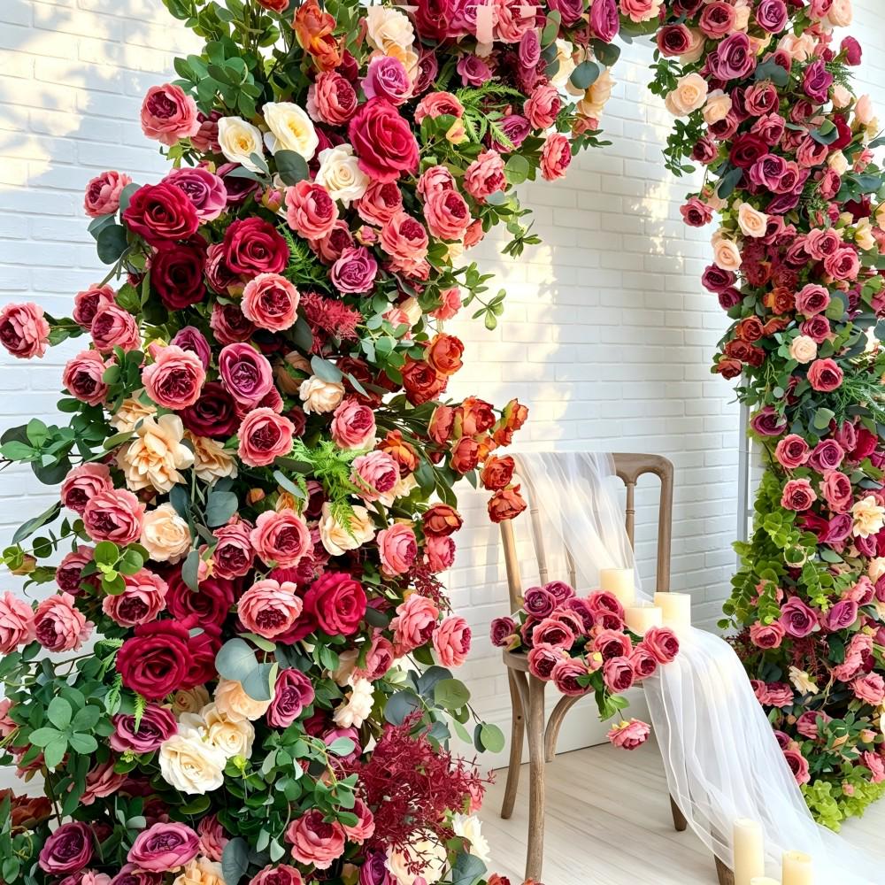 Ships from USA/Wedding Arch Retro Style Artificial Flowers –Rustic Floral Row Arrangement for Wedding Pillars