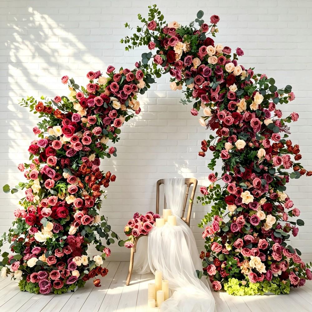 Ships from USA/Wedding Arch Retro Style Artificial Flowers –Rustic Floral Row Arrangement for Wedding Pillars