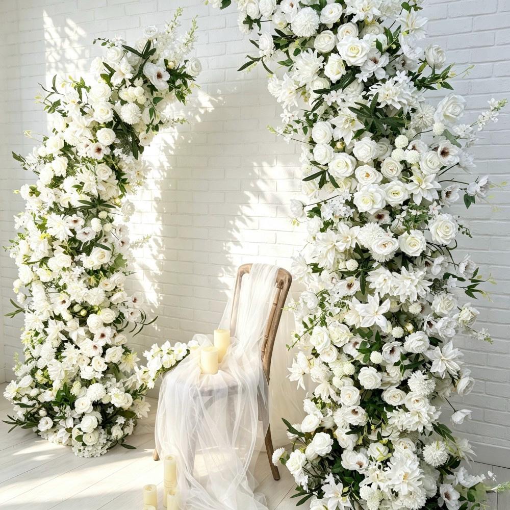 50% Off |Ships from Houston/Wedding Archway Artificial Ivory Rose  Archway,Flower Row Arrrangement Marriage Wedding