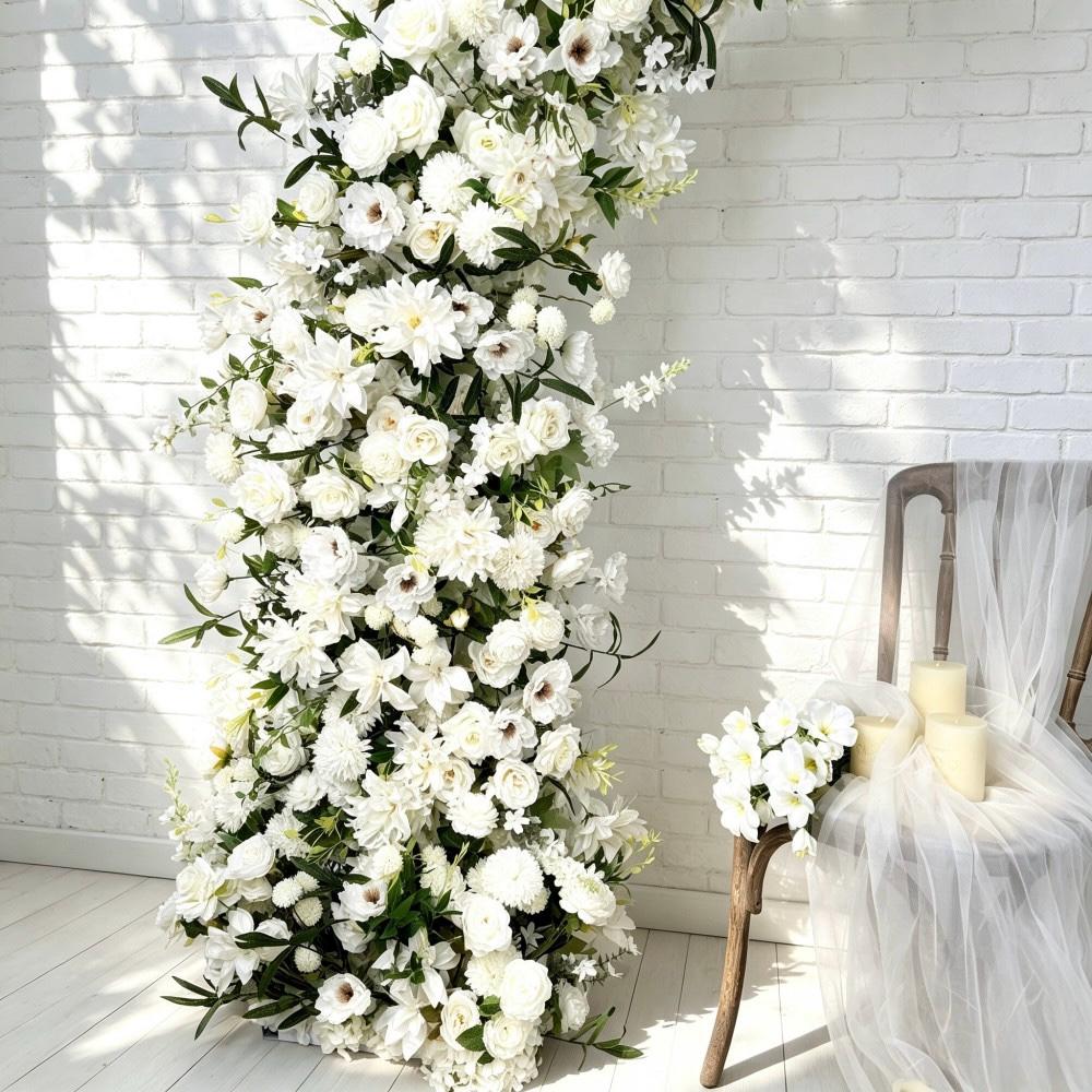 50% Off |Ships from Houston/Wedding Archway Artificial Ivory Rose  Archway,Flower Row Arrrangement Marriage Wedding