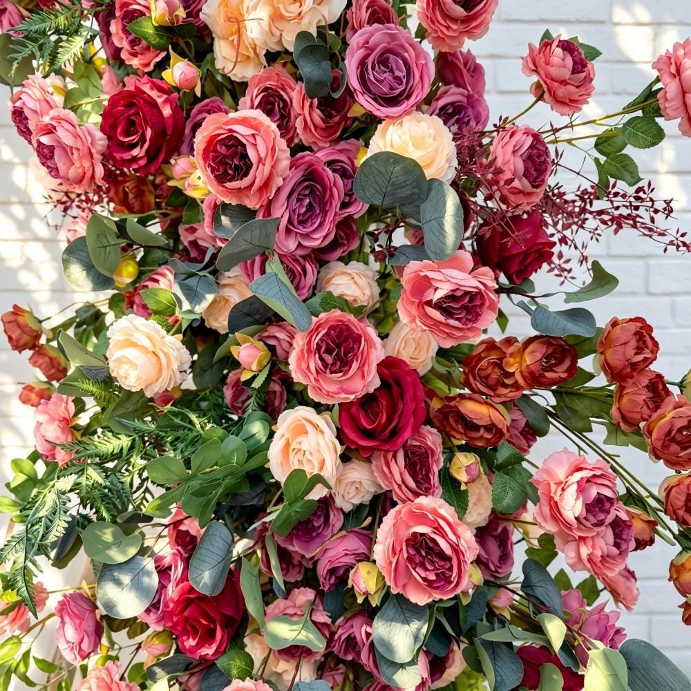 Ships from USA/Wedding Arch Retro Style Artificial Flowers –Rustic Floral Row Arrangement for Wedding Pillars