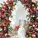 Wedding Arch Retro Style Artificial Flowers –Rustic Floral Row Arrangement for Wedding Pillars