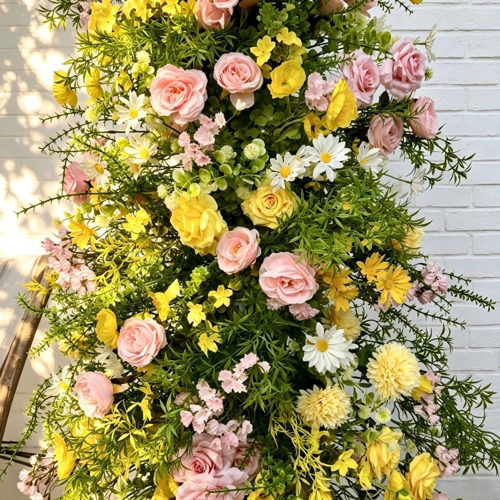 50% Off / Ships from Houston / Wildflower Wedding Arch Flowers, Wild Meadow Floral Arrangement, Artificial Wedding Arch Decor,