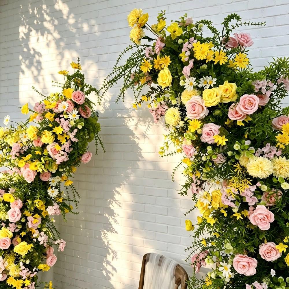 50% Off / Ships from Houston / Wildflower Wedding Arch Flowers, Wild Meadow Floral Arrangement, Artificial Wedding Arch Decor,