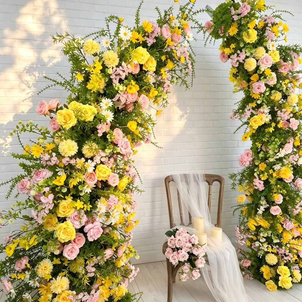 50% Off / Ships from Houston / Wildflower Wedding Arch Flowers, Wild Meadow Floral Arrangement, Artificial Wedding Arch Decor,