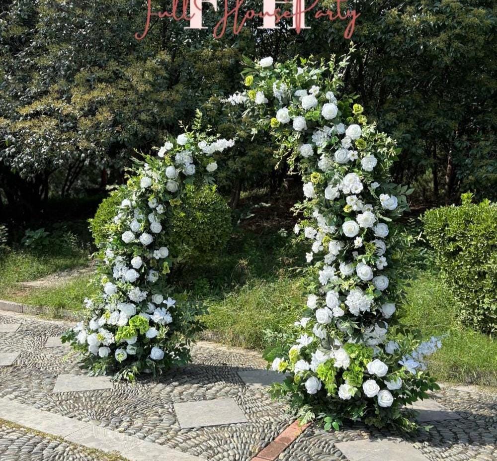 Ships from USA /Wedding Archway with Spring Flowers | Rustic Boho Wedding Backdrop | Ceremony Floral Arch | Party Decoration（6Ft+7Ft）