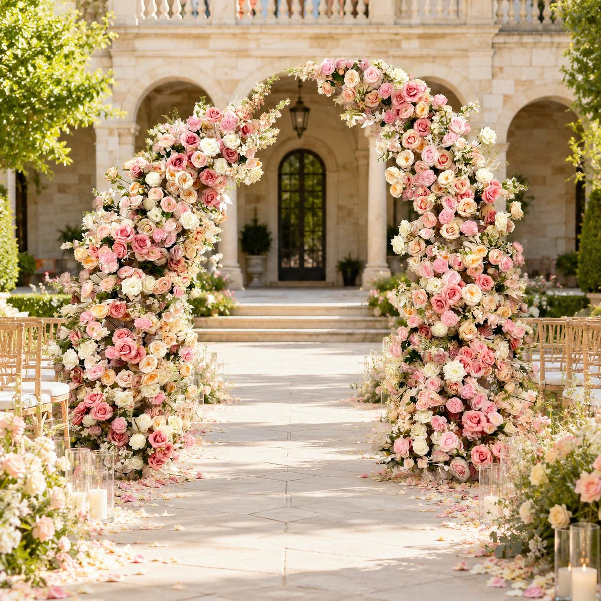 Ships from USA/Blush Pink Wedding Arch Flowers – Spring-Inspired Floral Arrangement for Ceremony Arches, Columns & Backdrops