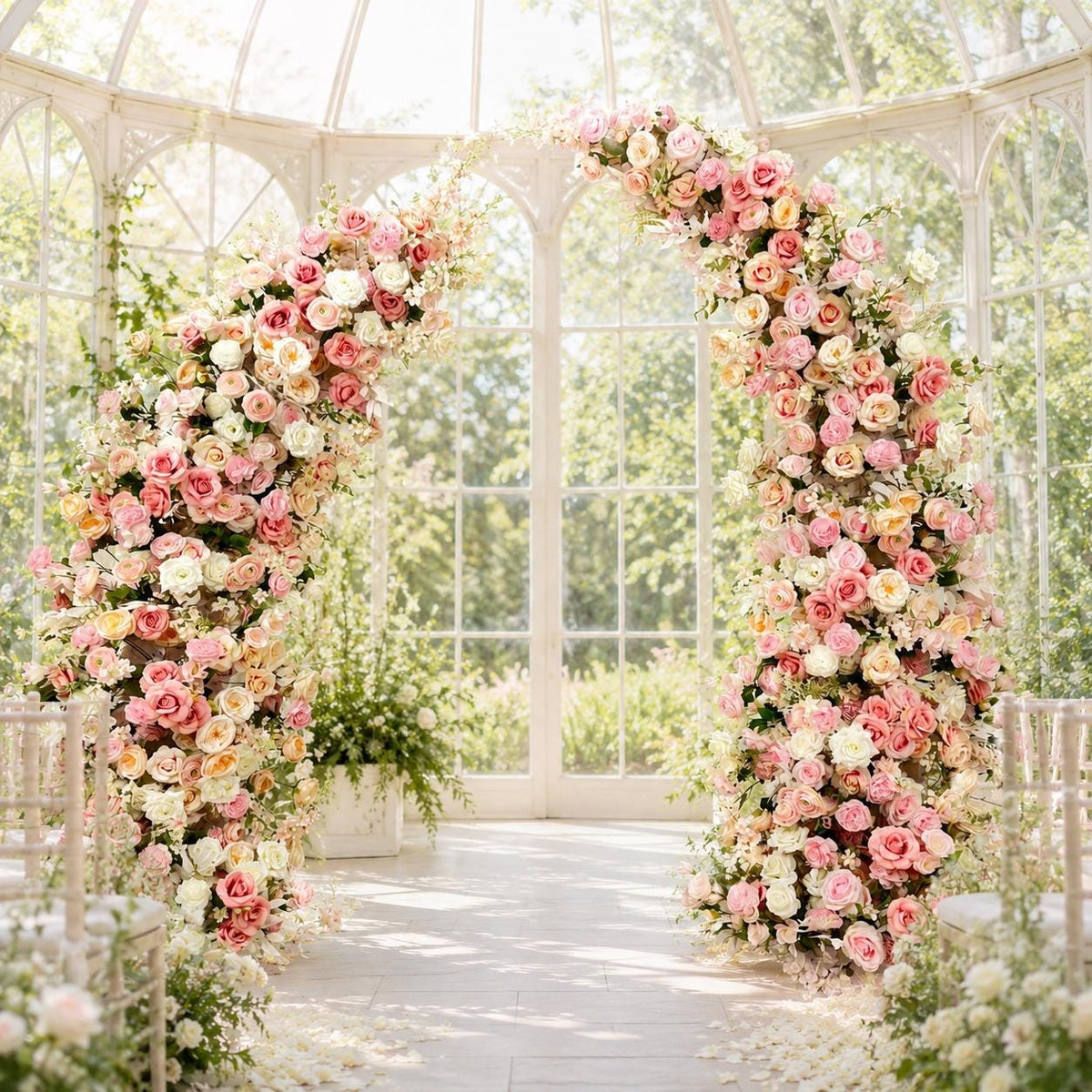 Ships from USA/Blush Pink Wedding Arch Flowers – Spring-Inspired Floral Arrangement for Ceremony Arches, Columns & Backdrops