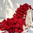 7.5FT---Burgundy Rose Waterfall Flower Garland, Cascading Wedding Table Flowers, Sweetheart Table Decor, Wedding Reception Decor