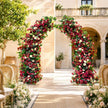 Ships from Houston / 7.2Ft Wedding Arch Retro Style Artificial Flowers –Rustic Floral Row Arrangement for Wedding Pillars, Party Home Décor