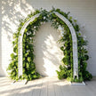 Ships from USA---7.2Ft Forest-Inspired Bull Horn Wedding Arch Flowers, Artificial Floral Row Arrangement for Event Backdrop Decoration