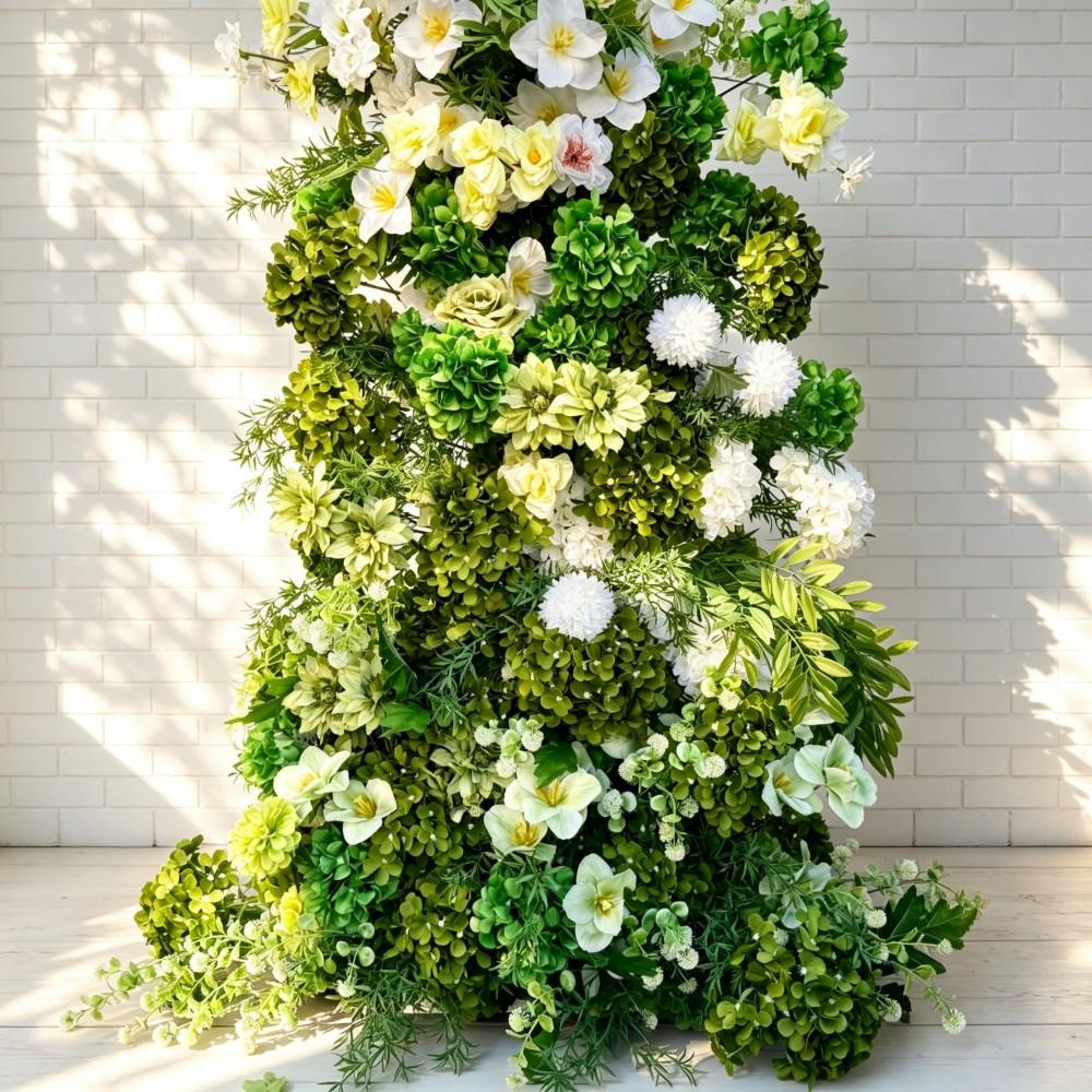 Ships from USA---7.2Ft Forest-Inspired Bull Horn Wedding Arch Flowers, Artificial Floral Row Arrangement for Event Backdrop Decoration
