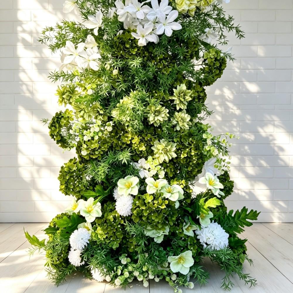 Ships from USA---7.2Ft Forest-Inspired Bull Horn Wedding Arch Flowers, Artificial Floral Row Arrangement for Event Backdrop Decoration