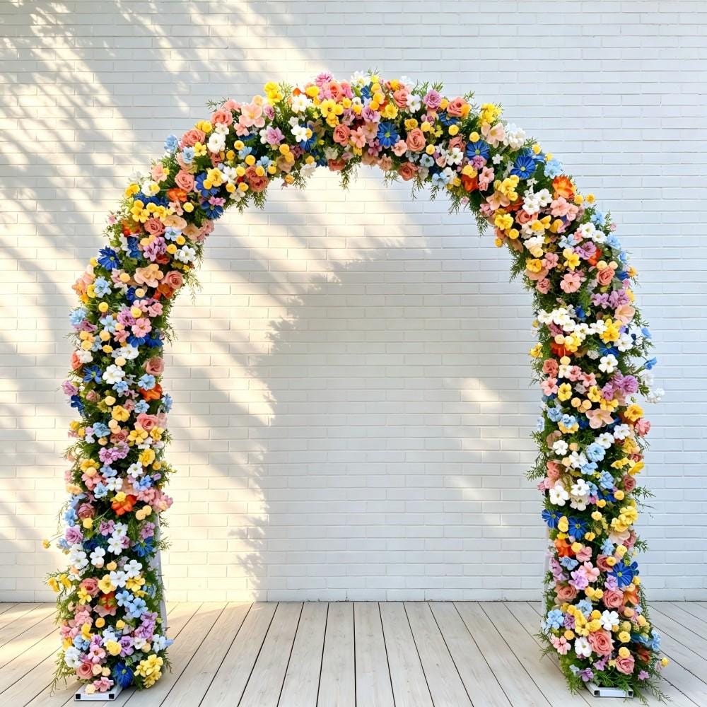 Ships from Houston--- Wildflower-Inspired Spring Wedding Flowers, Artificial Floral Table Runner, Rustic Flower Row Décor for Wedding Aisle