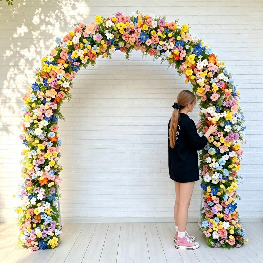 Ships from Houston--- Wildflower-Inspired Spring Wedding Flowers, Artificial Floral Table Runner, Rustic Flower Row Décor for Wedding Aisle