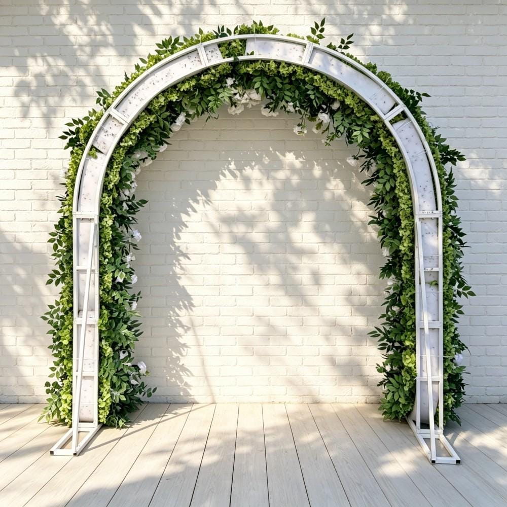 Ships from Houston ---8.2+7.8FT White Rose & Greenery Floral Garland for Wedding Arch, Table Runner, Centerpiece Row  Wedding Aisle Decor