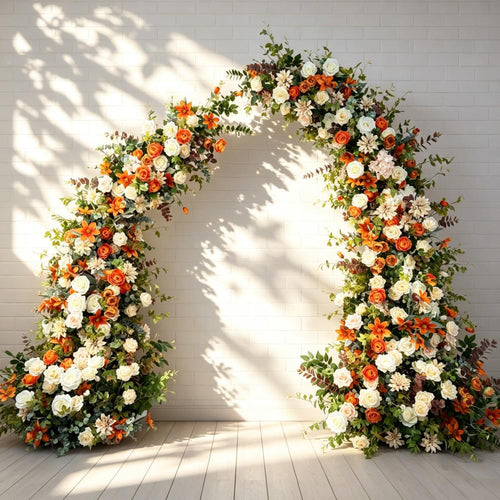 50% Off / Ships from Houston / Fall Wedding Arch Flowers, Rustic Pastoral Floral Arrangement for Ceremony, Columns & Party Backdrop Décor