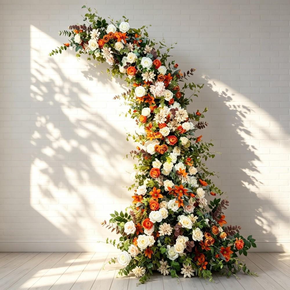50% Off / Ships from Houston / Fall Wedding Arch Flowers, Rustic Pastoral Floral Arrangement for Ceremony, Columns & Party Backdrop Décor